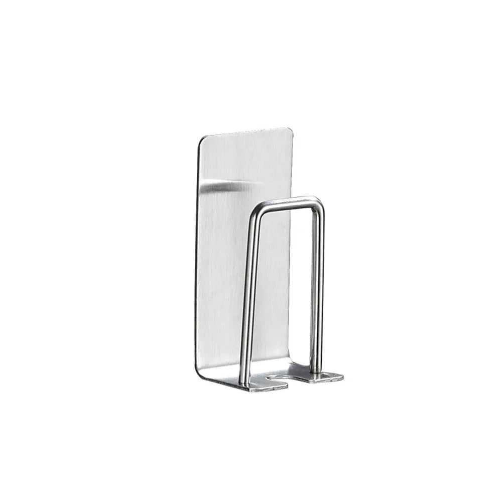Stainless Steel Toothbrush Cup Holder Wall Mounted Perforation Free Rust Proof Bathroom Shelf Storage Rack