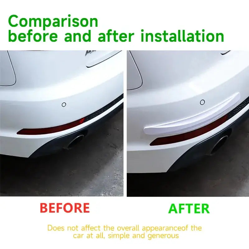 2pc car bumper protector strips by Simples Market; white corner guards for rear bumper.
