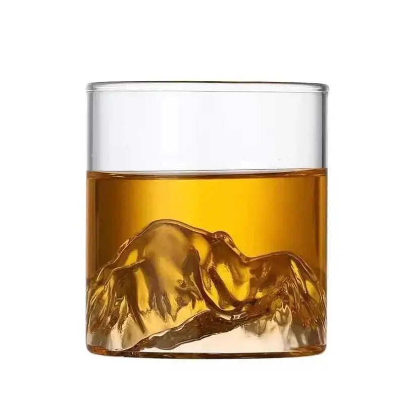 Japanese Glass Mt Fuji Teacup Heat Resistant 200ml Glacier Mountain Retro Design for Home Office