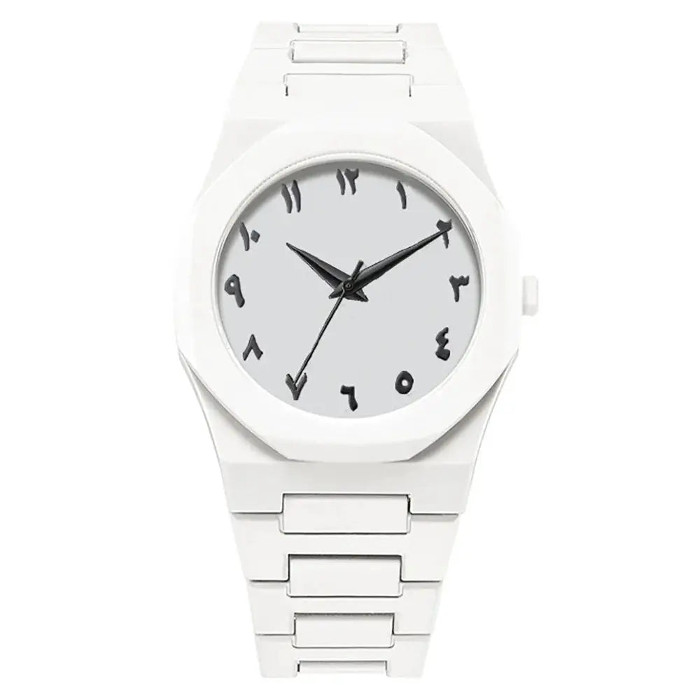 Mens Quartz Watch With Arabic Numerals Silicone Drip Oil Strap For Everyday Wear