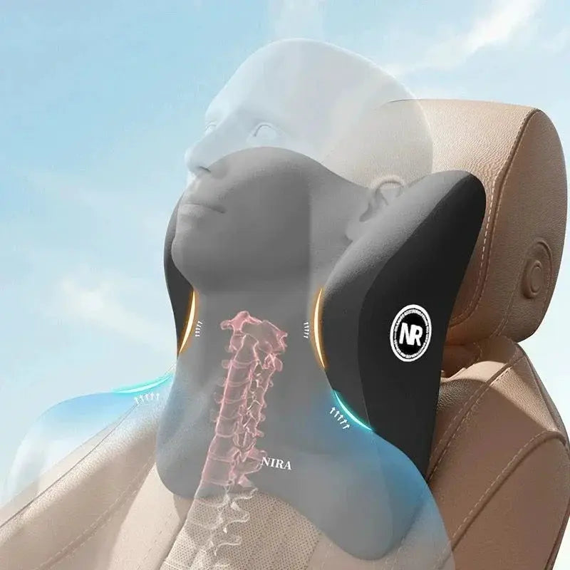 DriveEase Memory Foam Car Cushion Set Ergonomic Headrest And Lumbar Support For Enhanced Driving Comfort