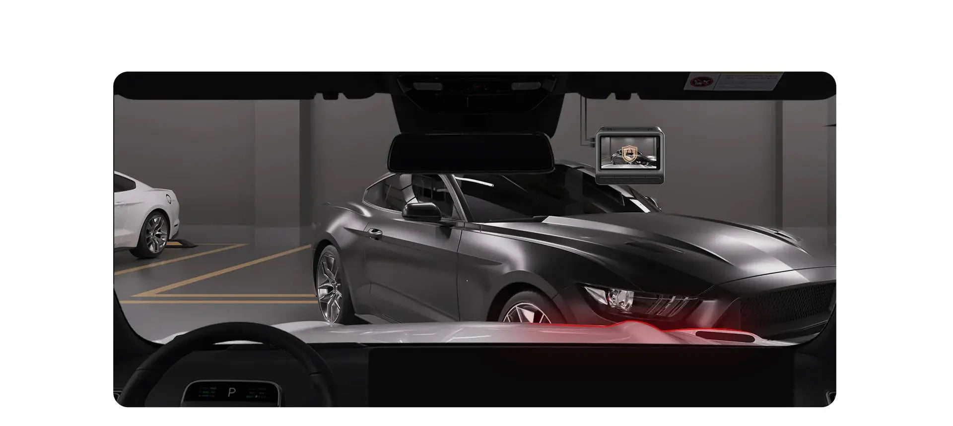 DDPAI Z60 Pro 4K dash cam (black) mounted on windshield; device with display in car interior.