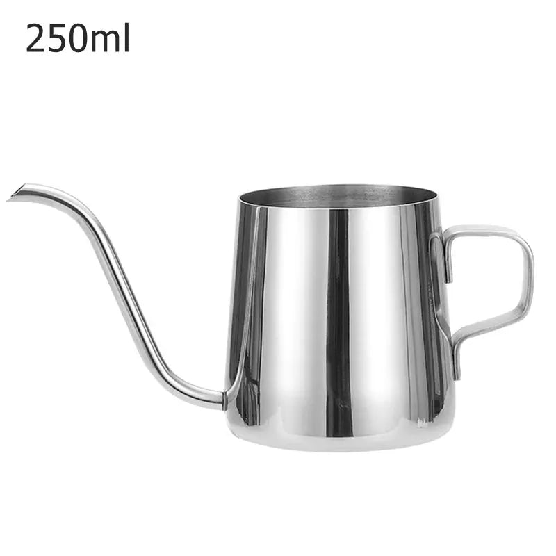 BrewMaster Gooseneck Pour Over Coffee Pot 12 Oz 304 Stainless Steel Narrow Spout For Precise Pouring Teflon Coated
