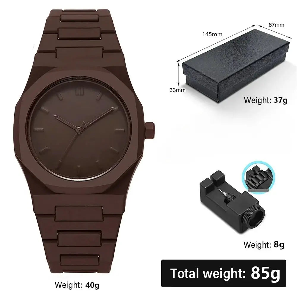 NovaTime Minimalist Quartz Watch For Men With Lightweight Plastic Strap Waterproof Durable Build And Classic Style
