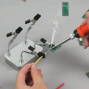 NEWACALOX Soldering Helping Hands Four Magnetic Flexible Arm Welding Assistant PCB Clamp Third Hand Repair Tools
