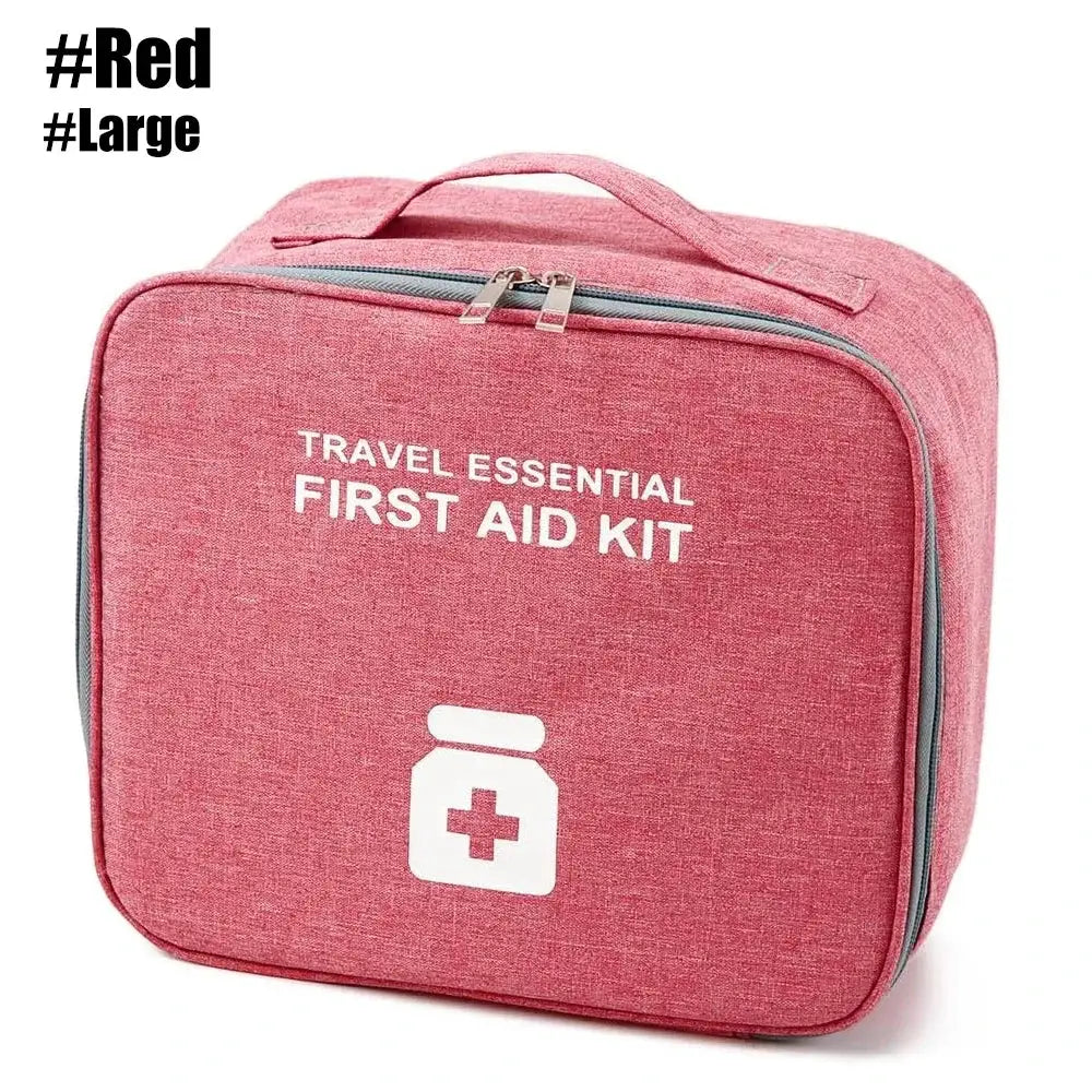 Family First Aid Kit Portable Outdoor Travel Storage Bag Large Capacity Layered Medicine Organizer