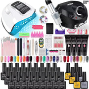 Simples Market nail polish and gel manicure kit with LED lamp, electric drill, UV gels and tools