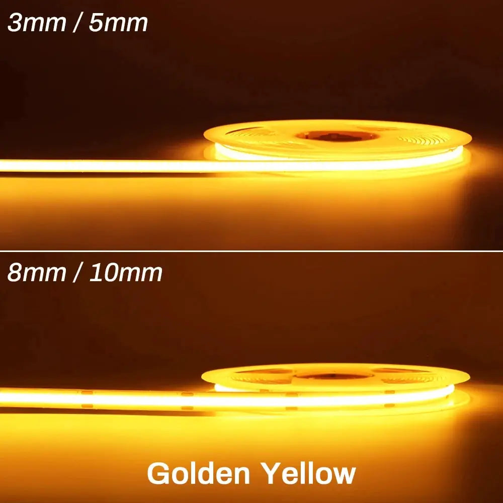 Cob Led Strip Lights 12V 24V Dimmable Tape 3mm 5mm 8mm Ice Blue Yellow Red Green Pink White For Home Decor RA90