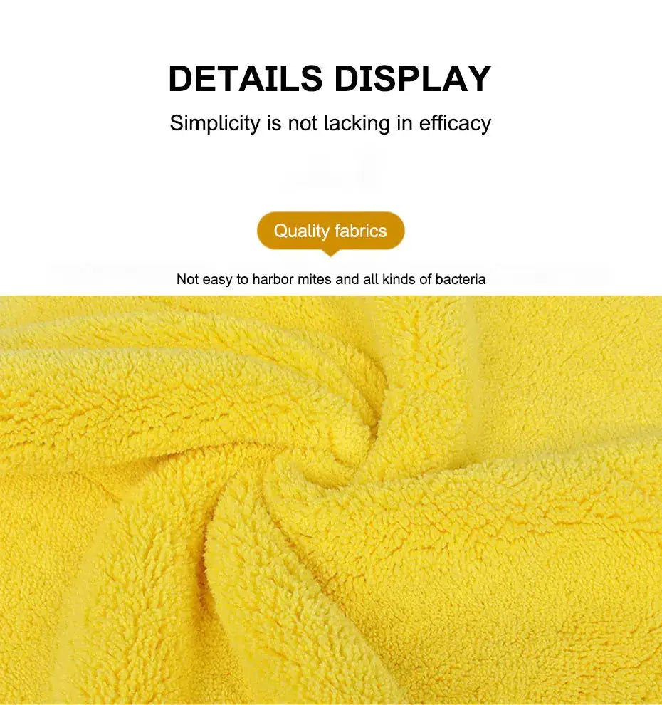 SEAMETAL microfiber car wash towel by Simples Market, yellow absorbent detailing cloth
