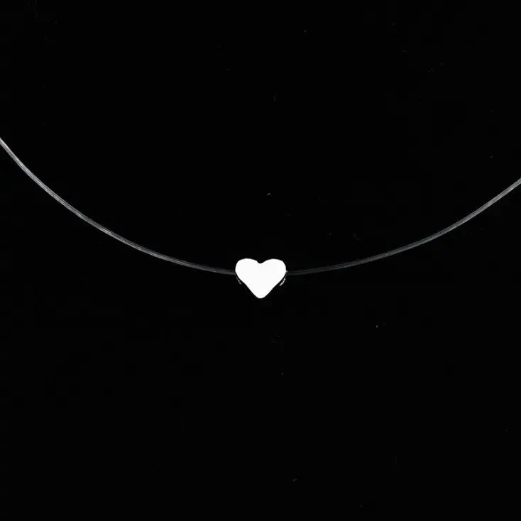 5 Colors Dazzling Zircon Pendant Necklace With Invisible Transparent Fishing Line Chain For Women Minimalist Jewelry
