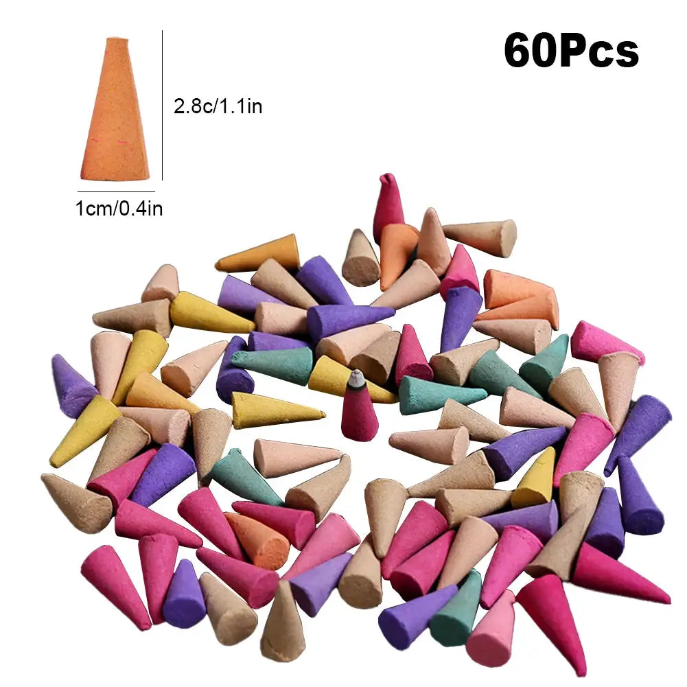 Mixed Natural Reflux Tower Incense Cones for Odor Removal and Anxiety Relief Aromatherapy Meditation
