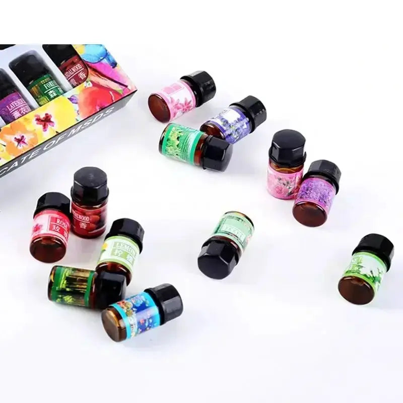 12 Pack 3ml Essential Oils for Diffuser Air Freshener Natural Plant Aromatherapy Fragrance Humidifier