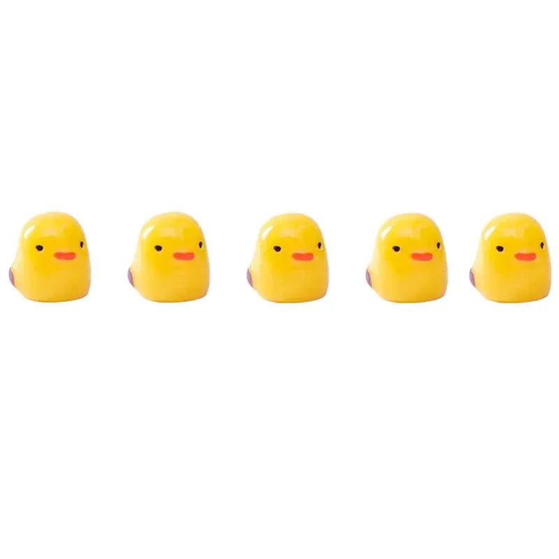 Yellow duck car interior ornaments, 5-pack by Simples Market for center console and rearview mirror decor