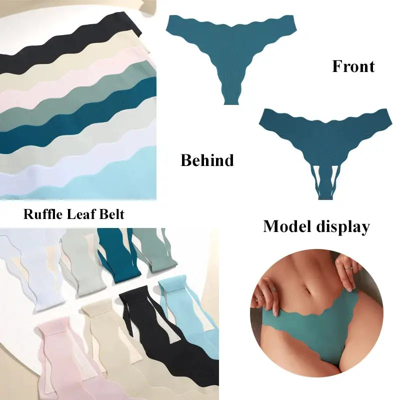 Simples Market 4-pack women's seamless thong underwear in assorted colors, low-rise T-back style