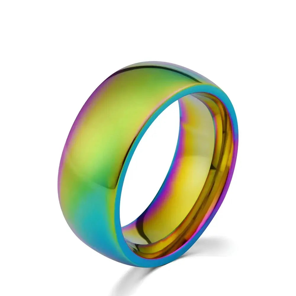 8mm Stainless Steel Black Matte Groove Ring Wholesale For Men Wedding Engagement Party Gift Anniversary Jewelry