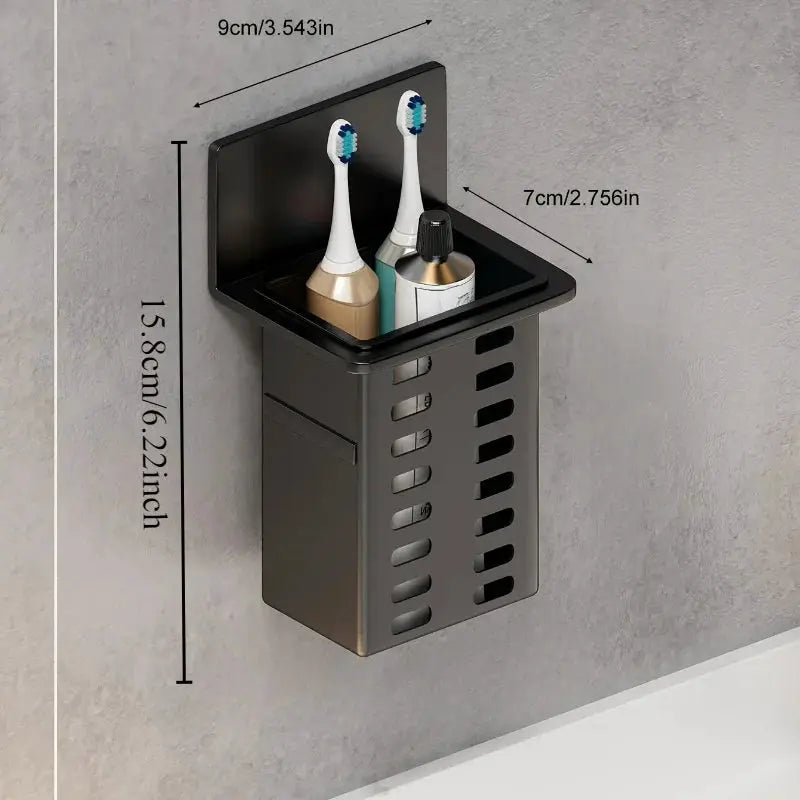 Home Essentials Wall Mounted Toothbrush Storage Rack Space Saving Toothpaste And Toothbrush Organizer