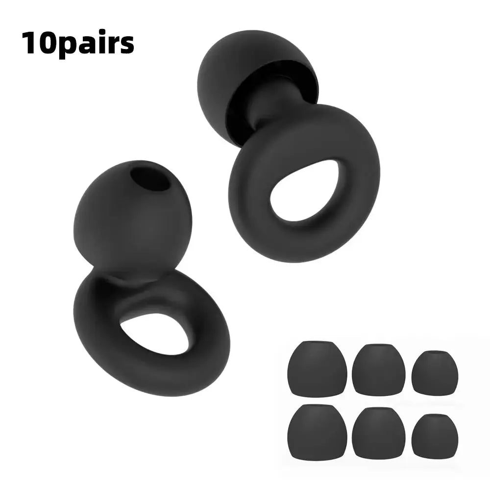 HUAK Quiet Ear Plugs Noise Reduction Reusable Hearing Protection 8 Soft Silicone Ear Tips XS S M L Sleep Swim Work