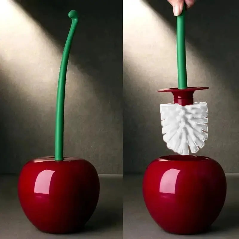 Cherry Shape Red Toilet Brush With Holder Set Bathroom Accessories