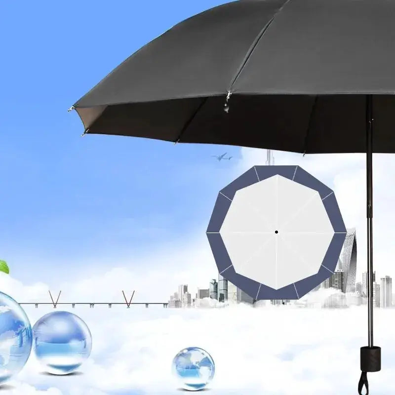 130cm Ten Bone Umbrella With Reinforced Frame Manual Large Waterproof Windproof Canopy