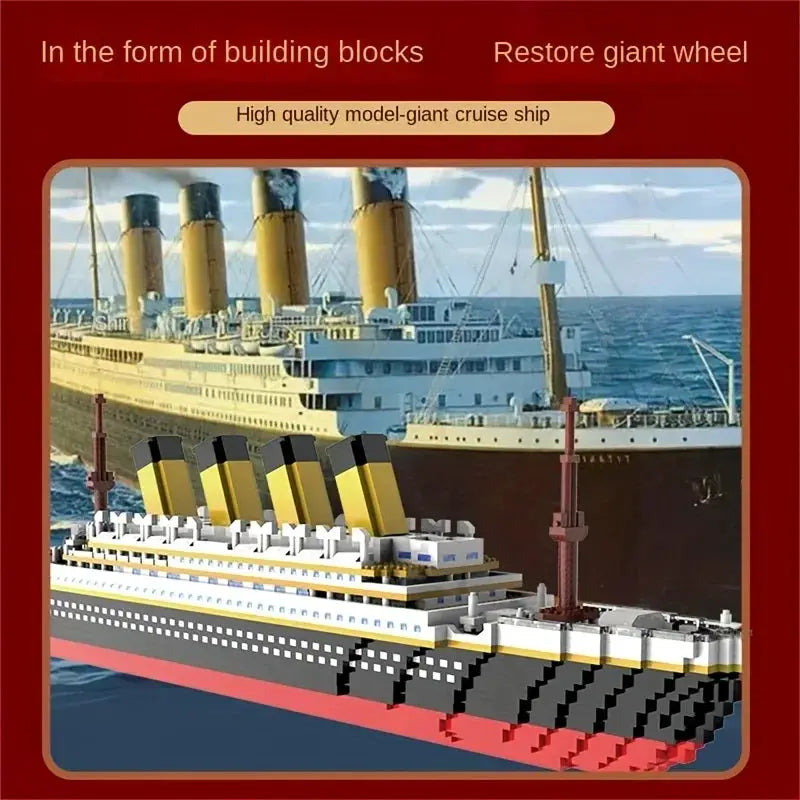 Titanic Cruise Ship Miniature Building Block Set for Couples Gifts Boutique Decor Display