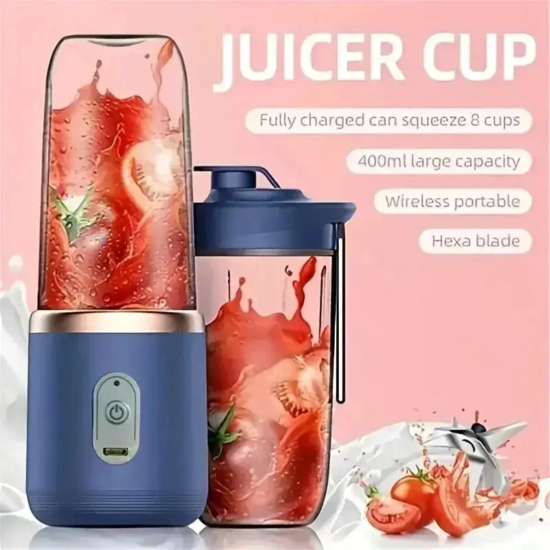 Portable Blender Bottle 6 Blades 150W On The Go Smoothies Juices Ice