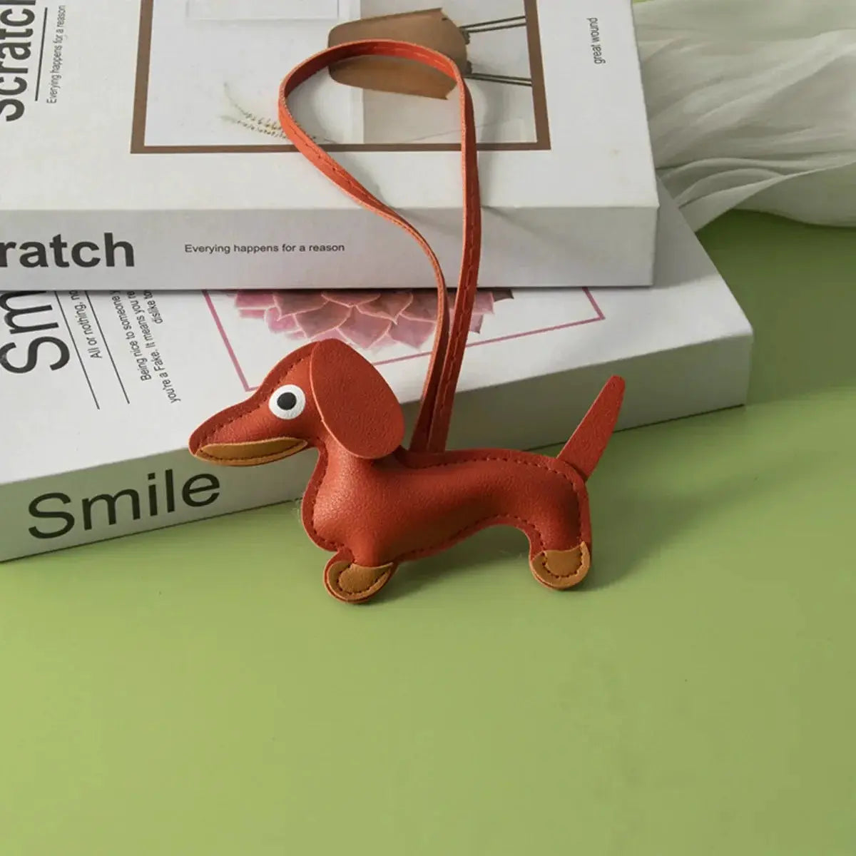 Cute Dachshund Leather Design Keychain Dog Charm For Bag And Car Ornament Perfect Gift For Women Friends And Couples