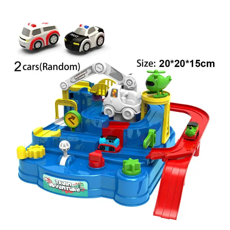 Racing Rail Car Model Space Adventure Educational Toy for Kids Train Track Brain Teaser Interactive Game