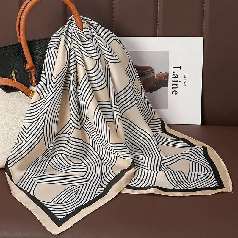 Luxe Silk Satin Square Scarf Silk Feel Finish Versatile Fashion Wrap For Shawl Hijab Neckerchief Hair Ribbon Headband