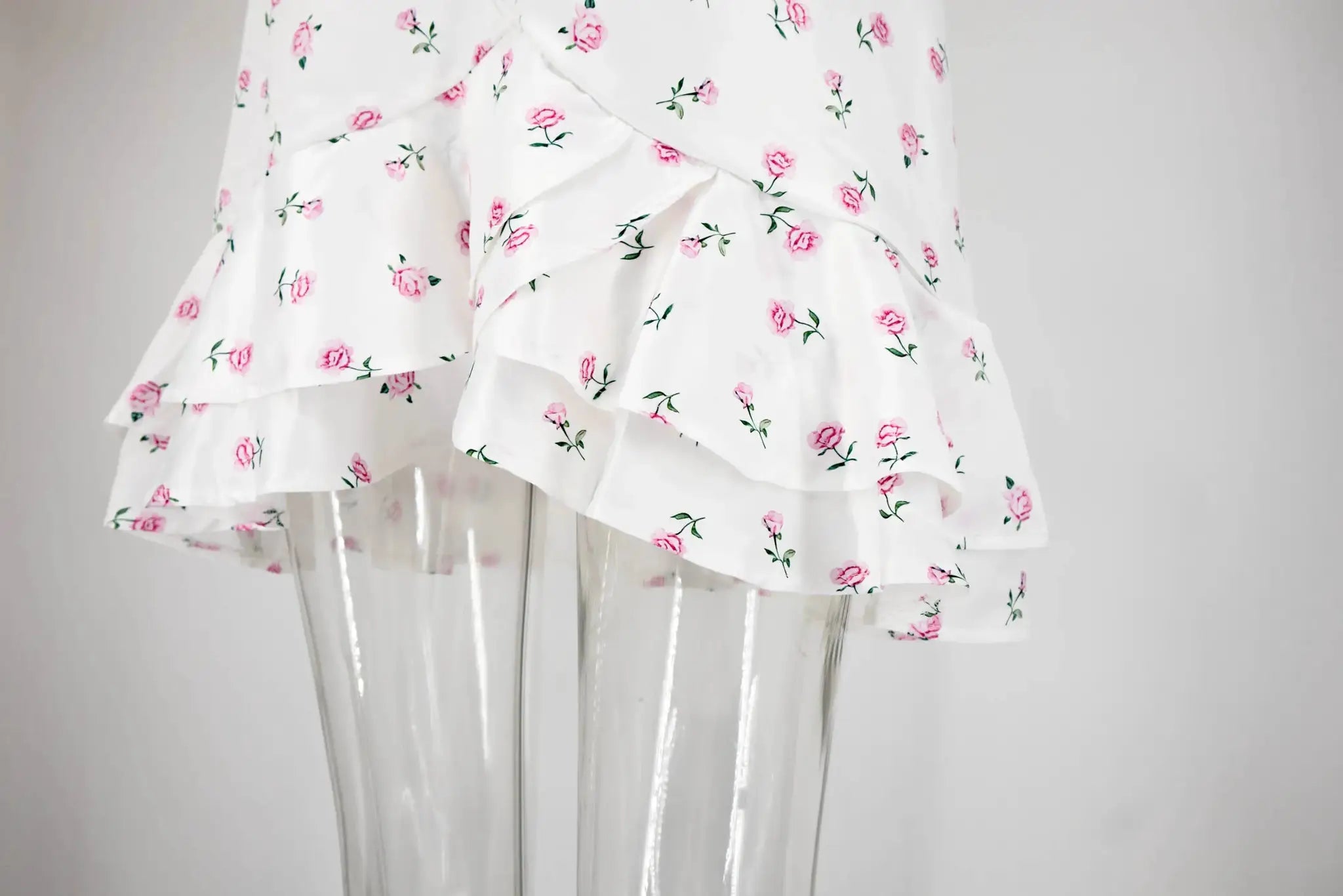 Women's 2026 Spring Summer Ruffled Floral Short Skirt Dress V Neck
