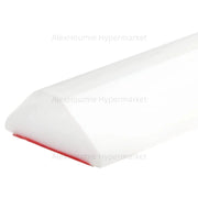 Collapsible shower water dam white plastic barrier with red bottom edge