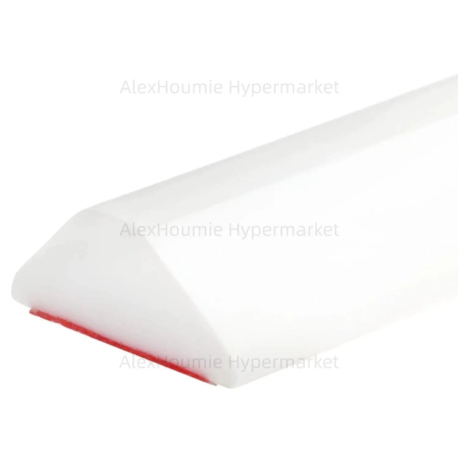 Collapsible shower water dam white plastic barrier with red bottom edge