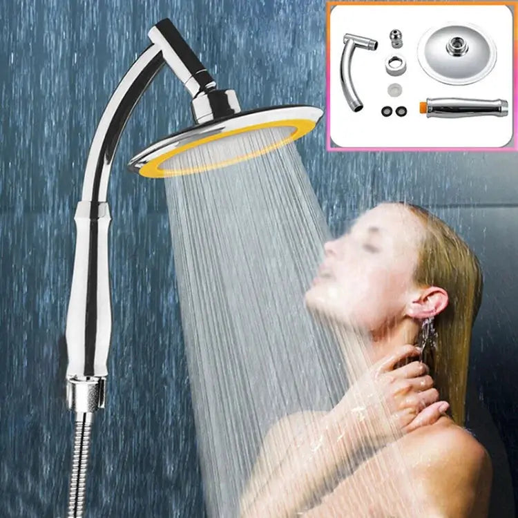 Simples Market 6-inch high-pressure rain shower head with 360-degree rotation and handheld sprayer, chrome finish with accessory kit