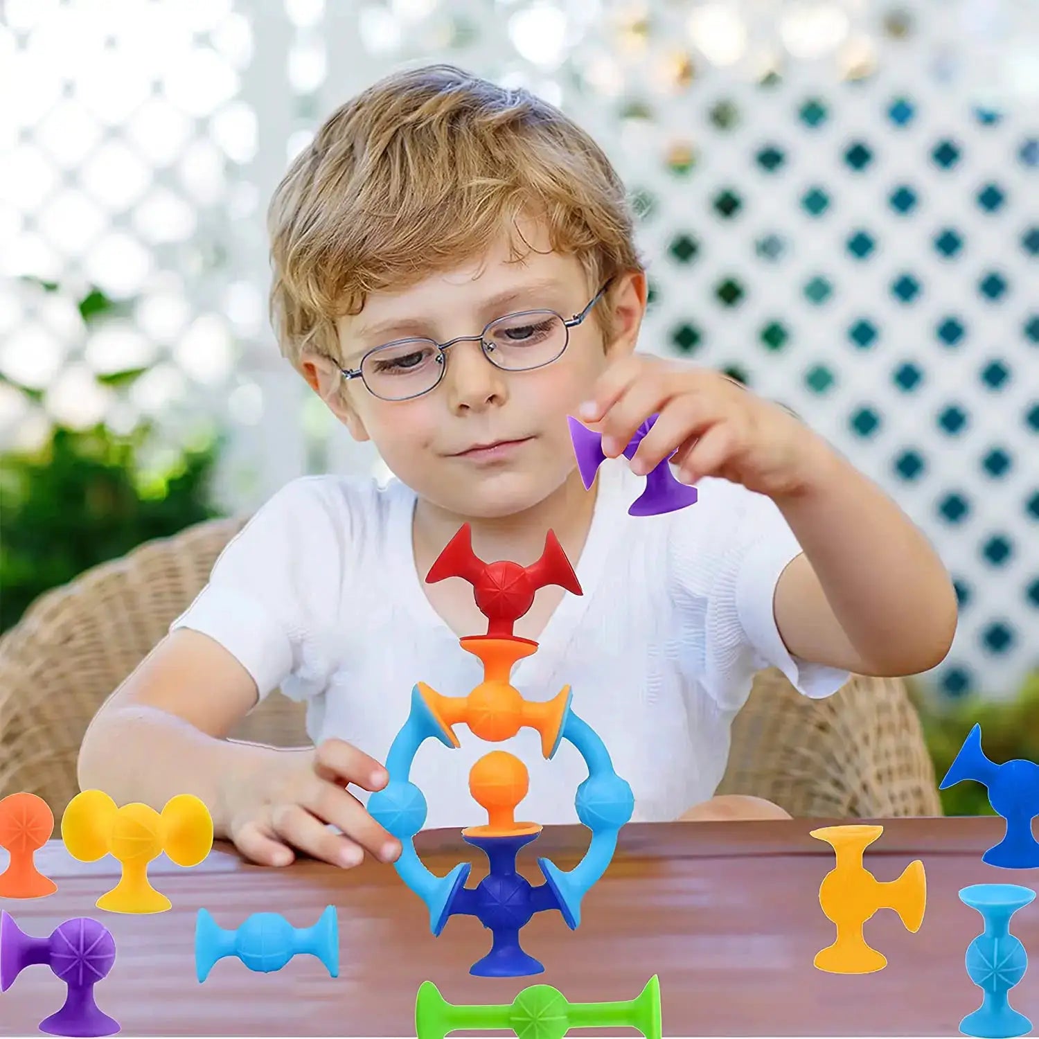 19 Pcs Sucker Suction Cup Building Block Toys Set For Kids Ages 3 6 Silicone Construction Educational Toy