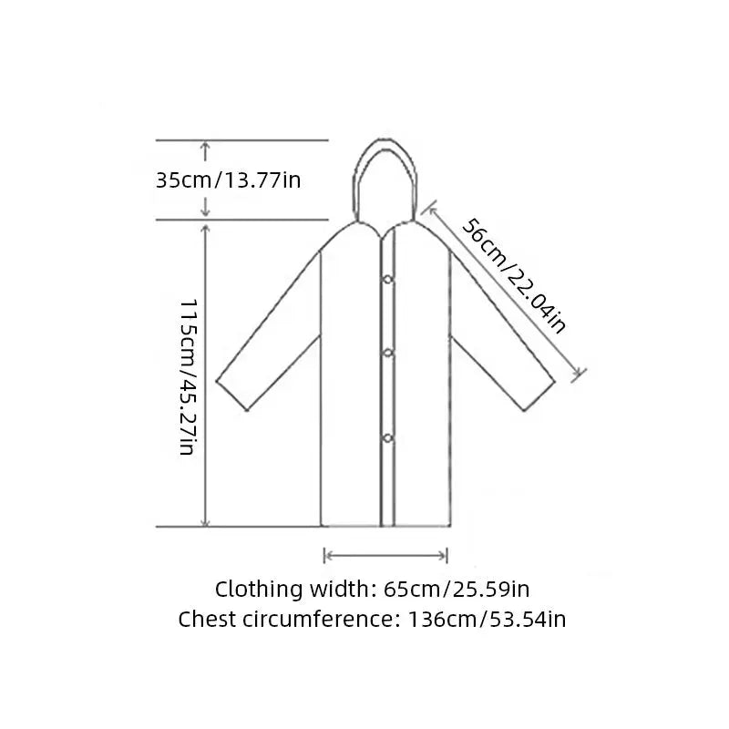 Adult Non Disposable Thickened Waterproof Universal One Piece Raincoat For Outdoor Travel And Climbing Rain Gear