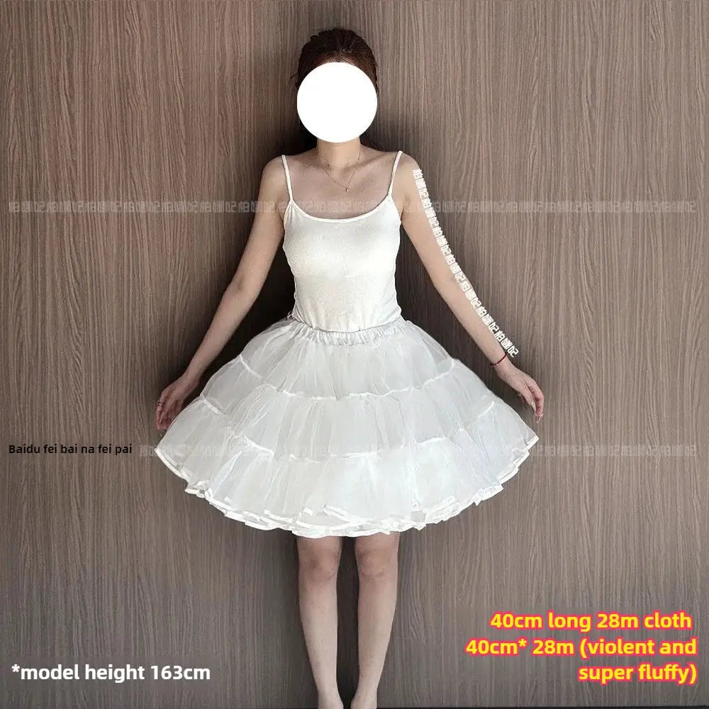 Lolita petticoat underskirt by Simples Market, white fluffy multi-layer mesh crinoline.