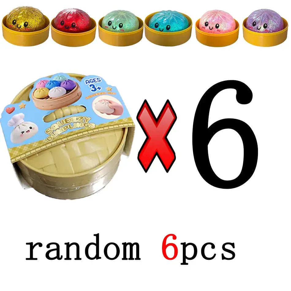 Dumpling Squishies Cute Colorful Bun Toy Slow Rising Stress Relief Fidget for Kids and Adults Anti Anxiety Gift