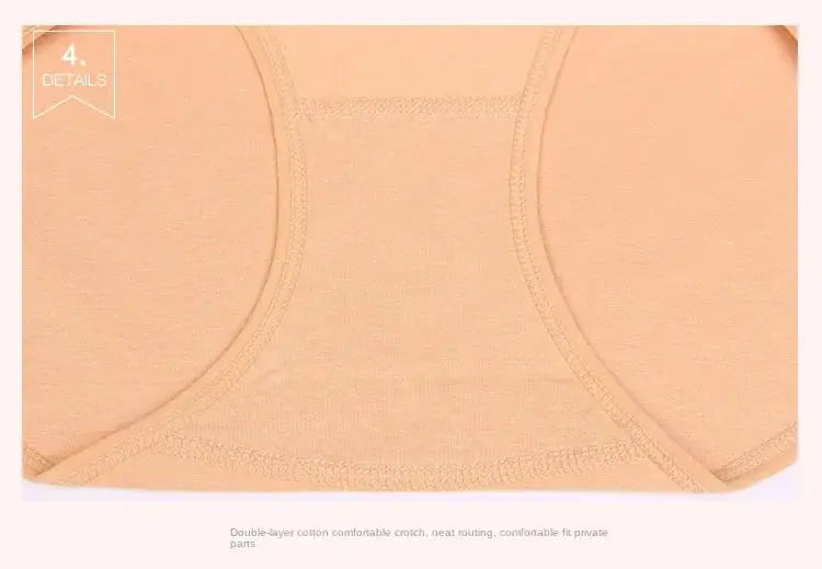 High-waist cotton panties by Simples Market, nude 4-piece set for plus-size women, body-shaping briefs