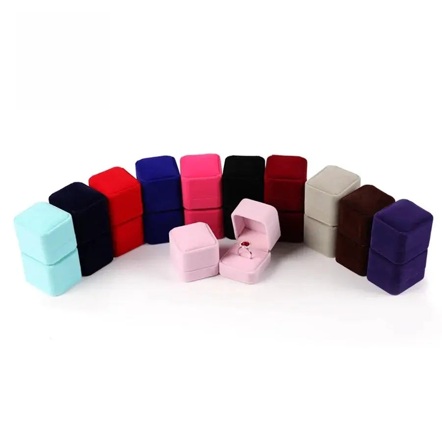 Small Velvet Proposal Ring Box For Engagement Gift Keepsake Case Jewelry Packaging Box For Wedding