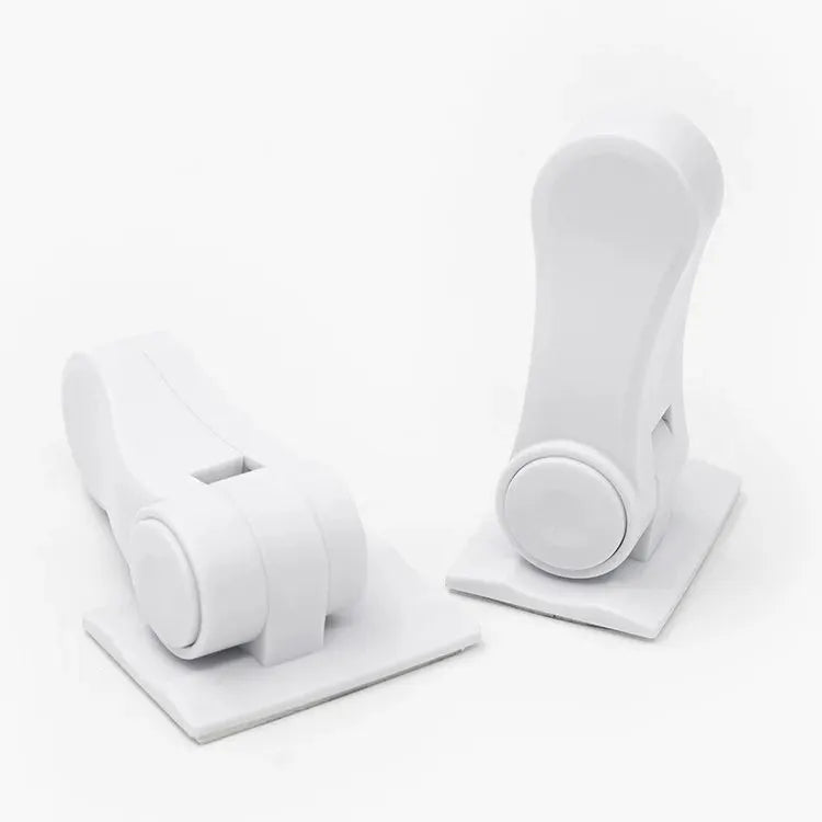 Simples Market universal door lever safety locks, white plastic, adhesive mounts, set of 2