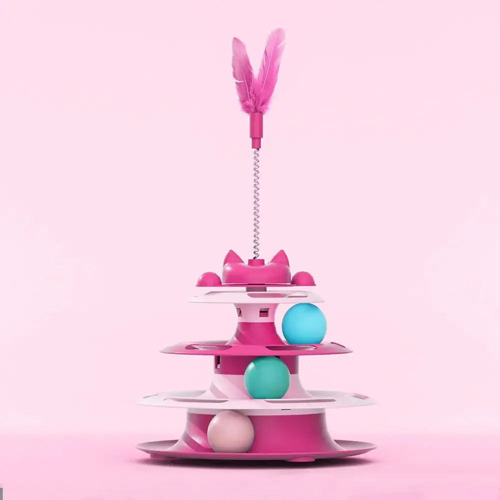 Interactive Cat Toy Ball and Stick Turntable for Kittens and Cats Relieves Boredom Encourages Exercise