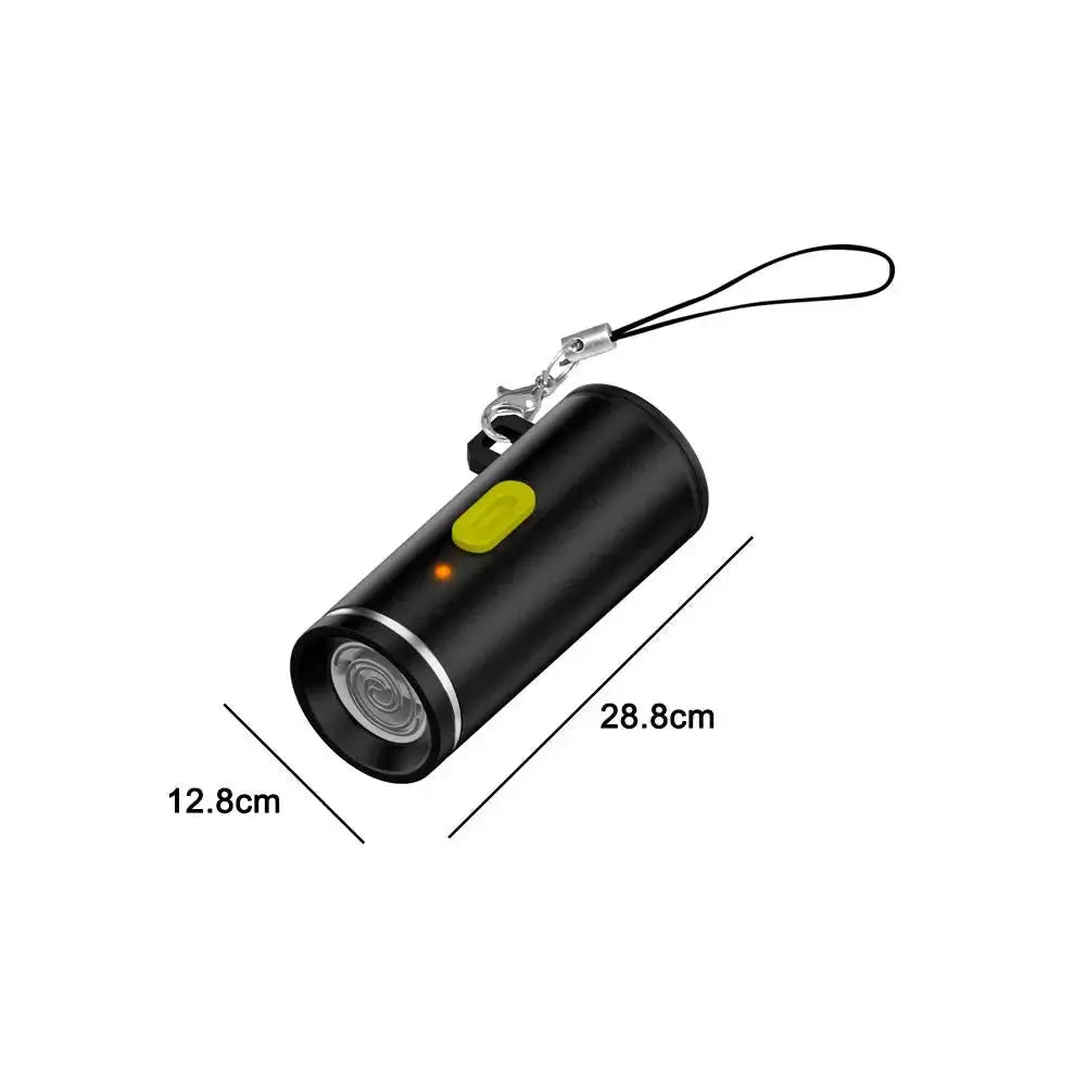 Simples Market Type-C mini windproof lighter, black cylindrical body with yellow button and wrist strap