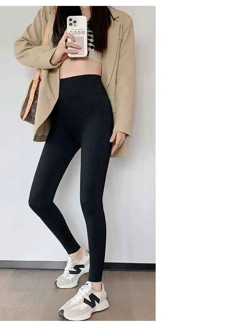 BIVIGAOS black high-waisted seamless leggings for women, athletic fitness pants