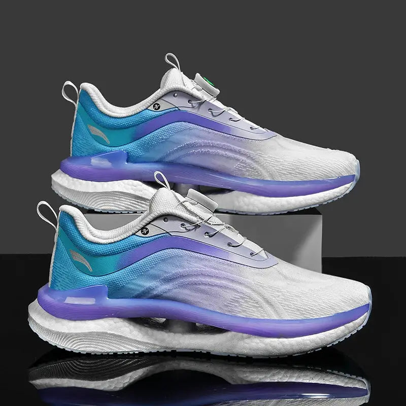 Men's running shoes Simples Market, white-to-blue-purple gradient, breathable trainers, 2 pairs