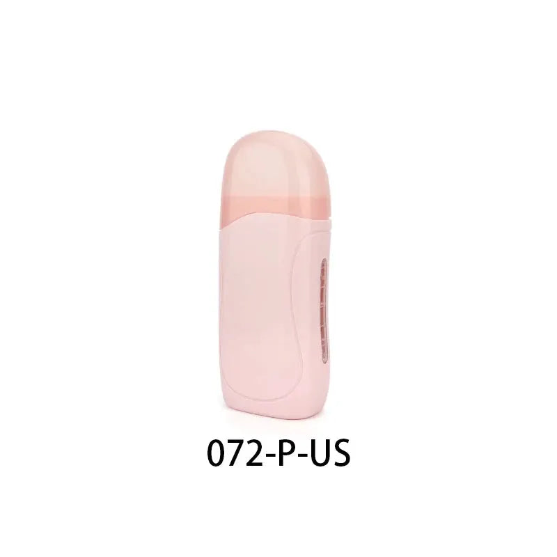 Roll-on wax heater pink handheld device for depilatory waxing, unisex