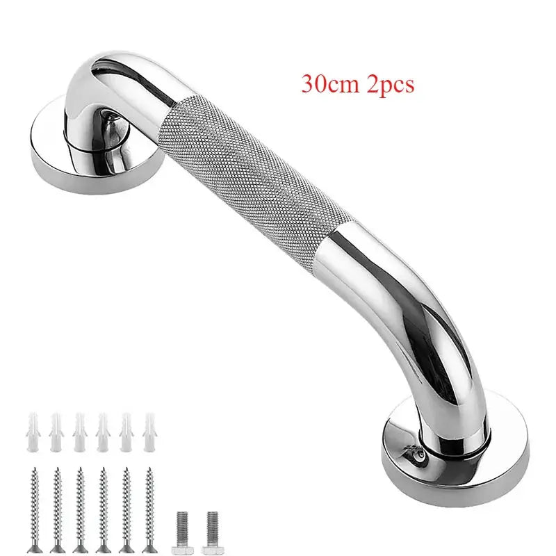 Bathroom grab bar set by Simples Market; chrome stainless steel, 30cm, 2-pack with mounting screws