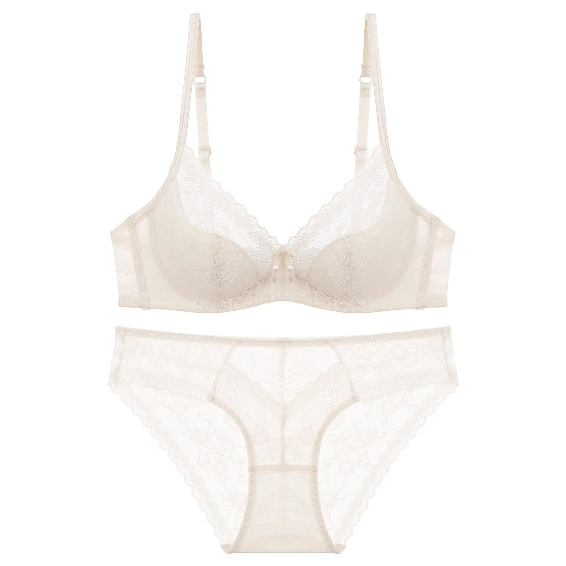 Summer Lace Embroidery Lingerie Set Breathable Push Up Bra Briefs