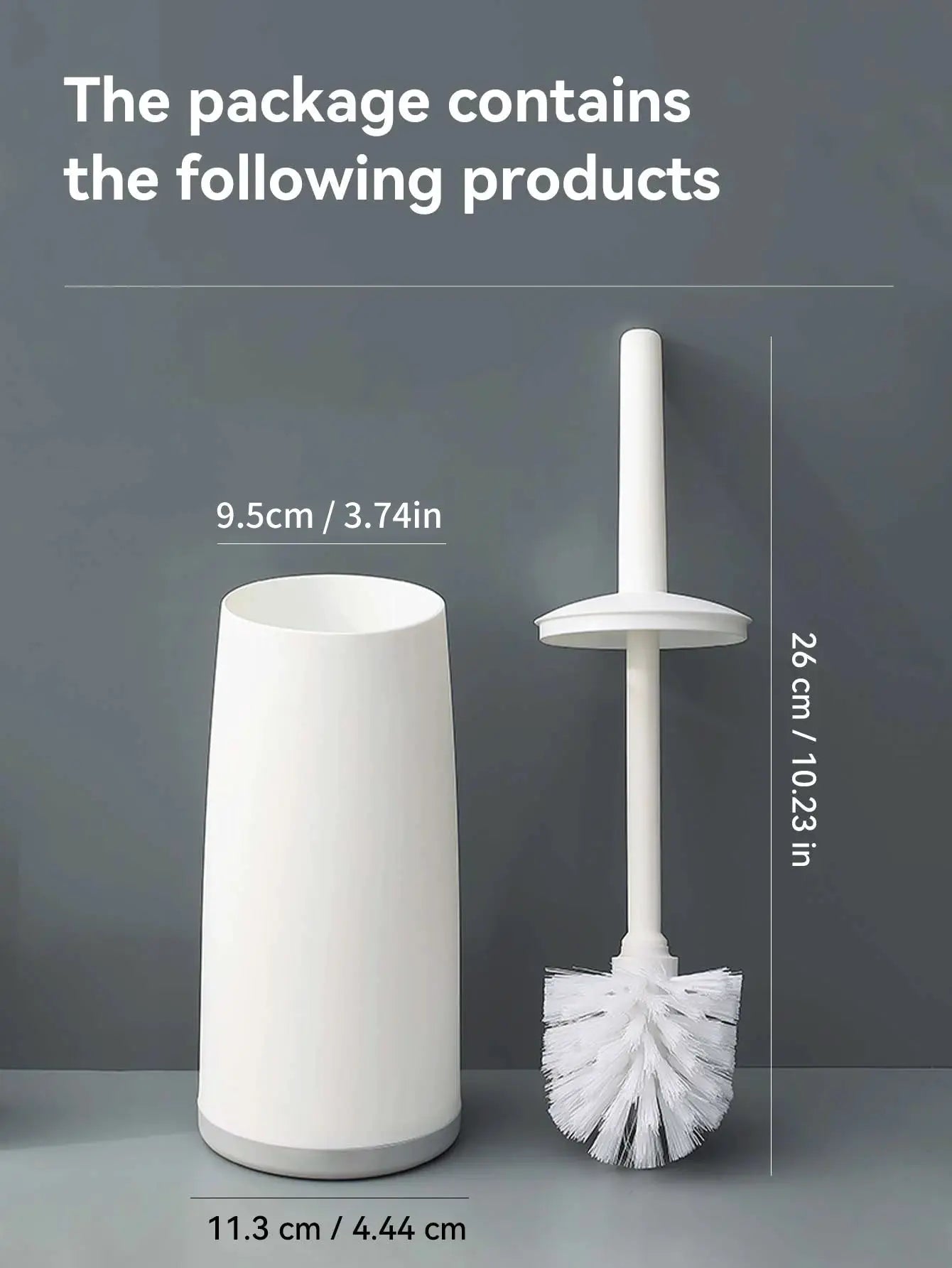 Worthbuy Plastic Toilet Brush With Standing Base Long Handle Hygienic WC Cleaning Tool For Bathrooms