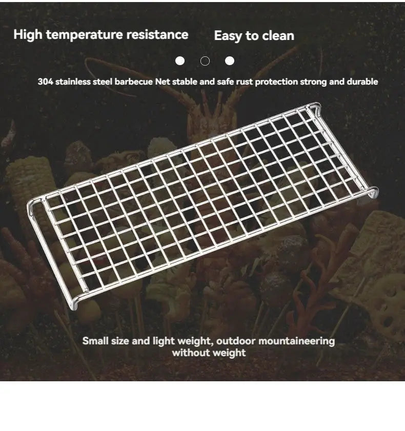 Grill grate CAMPINGMOON MTG-G, portable 304 stainless steel by Simples Market.