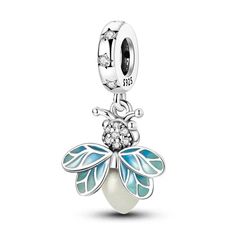 925 Silver Charms Beads for Pandora Style Bracelets Women Animal Charms in Blue Red Green Pink Yellow Gift