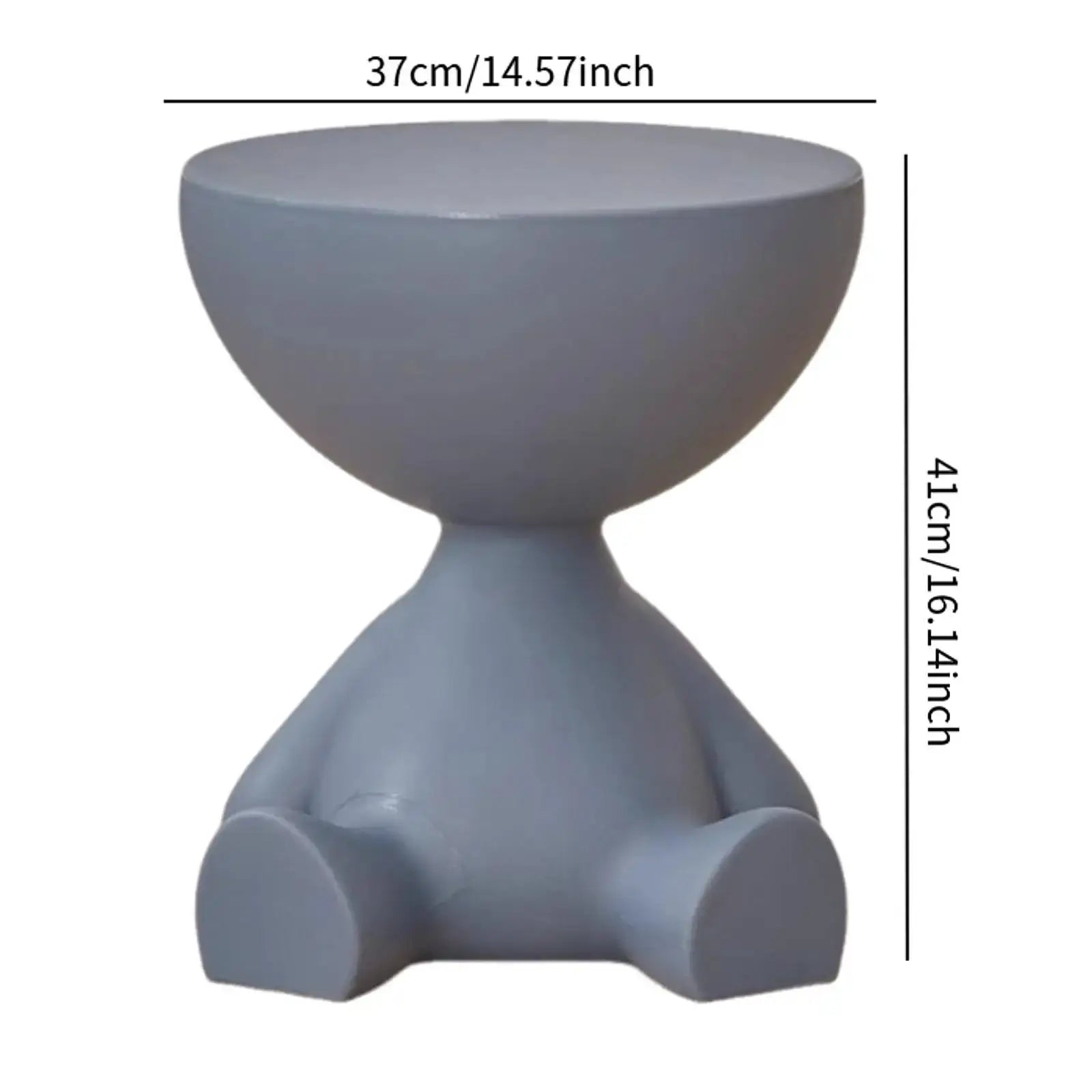 Bear Shaped End Table With Flat Head Figurine Movable Mini Side Table For Living Room Bedroom Balcony Small Apartment